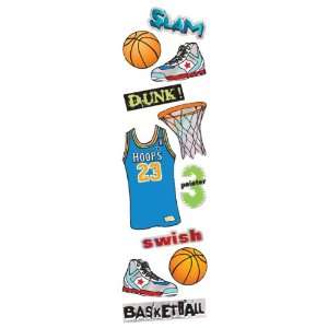   Shiny Stickers (BASKETBALL) 14.5 ft Roll   25 Repeats: Toys & Games