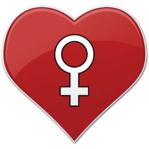  Female Heart Sign Symbol Car Bumper Sticker Decal 3.5x3.5 
