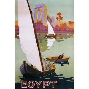  TRAVEL VISIT TOURISM EGYPT SAIL BOAT VINTAGE POSTER REPRO 