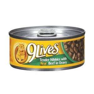  9Lives Tender Nibbles with Real Beef in Gravy Canned Cat 