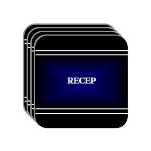 Personal Name Gift   RECEP Set of 4 Mini Mousepad Coasters (black 
