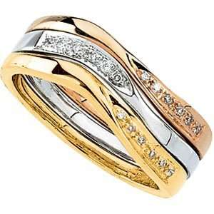 14K Rose Gold Diamond Ring Size 6.0: Jewelry