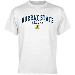  Murray State Racers Team Arch T Shirt   White: Sports 