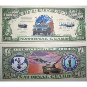    Set of 10 Bills US National Guard Million Dollar Bill Toys & Games
