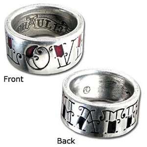 Love / Hate Ring (Double Sided), Size 10 (UK Size T)
