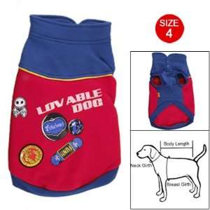   Skateboard Patterns Blue Red Jacket Pet Clothings Size 4: Pet Supplies