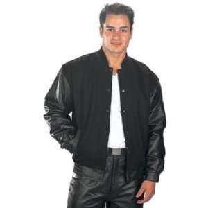   Black Classic Varsity Wool Letterman Jacket Sz XL