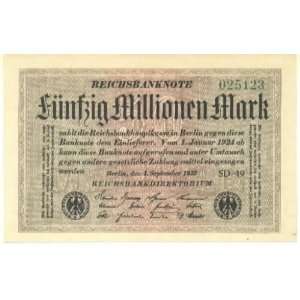  Germany 1923 50 Millionen Mark, Pick 109c 