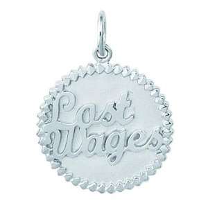  Sterling Silver LOST WAGES DISC Charm Jewelry