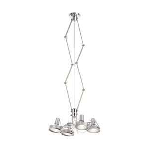   Aluminum Technos 4 Pendant 4Lt Satin Aluminum Chrome