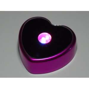 NEON PINK HEART 3D Laser Crystal Display Light Base with 3 Multi Color 