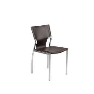  17212BRN Vinnie Leather Side Chair in Brown (Set of
