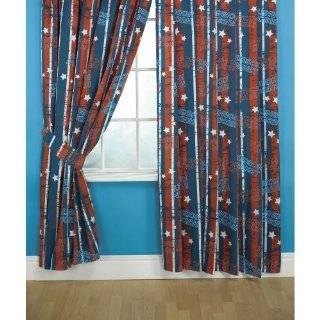   Red Blue Cars Curtains (66 x 54 inch (170cm x 137cm) drop) (Blue/Red