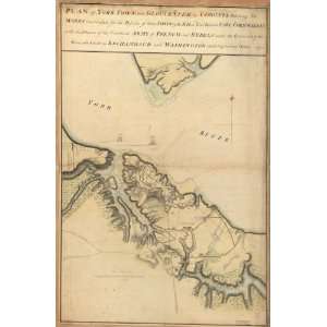  1781 Map Virginia, Yorktown