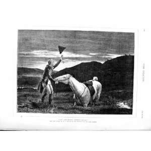  1877 Horsley Fine Art Man Horse Stuck Mountains Print 