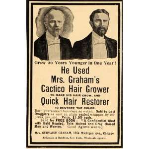 1901 Vintage Ad Hair Growth Restoration Baldness Cure   Original Print 