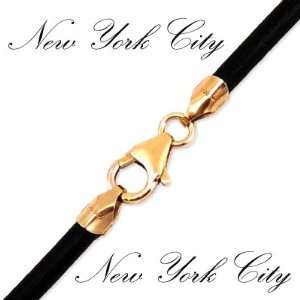 4mm Black Leather Cord with 14k Gold Filled Clasp 30 