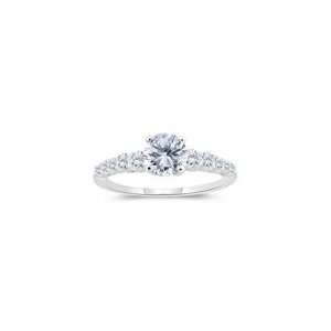  1.37 Cts Diamond Engagement Ring in 14K White Gold 8.0 