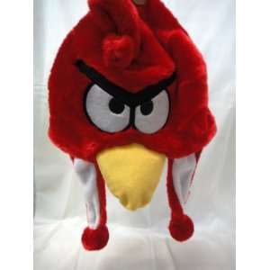  Red Bomber Bird Plush Hat   Cozy w Ear Covers: Everything 