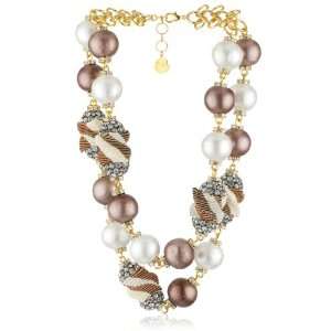  Marv Graff Doubles Double Strand Cotton Pearl Necklace 