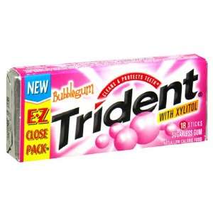 Trident Gum, Bubblegum, 18 Stick Packs Grocery & Gourmet Food