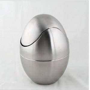  Stainless Steel Trash Can Egg Shaped Rubbish Garbage: Home 
