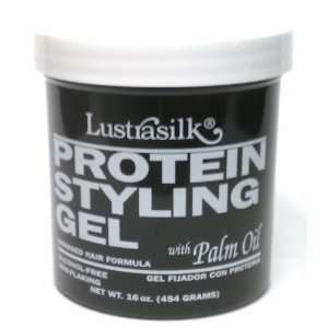 Lustrasilk Protein Styling Gel with Palm Oil for Damaged Hair Alcohol 