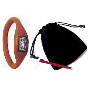 BROWN   Neg Ion Wave Silicone Sports Watch (FREE POUCH & TOOL) with 