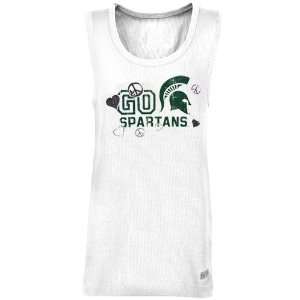   State Spartans Youth Girls White Peace and Love Boy Beater Tank Top