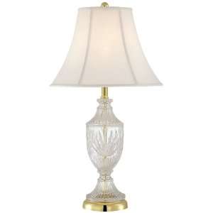  Cut Glass Urn With Brass Accents Table Lamp