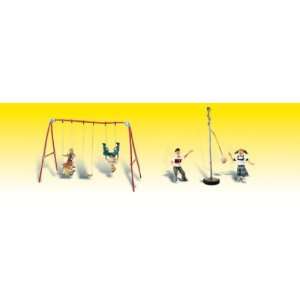  HO Scenic Accents Playground Fun (Swing Set, Tetherball 