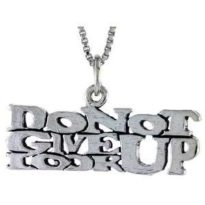 Sterling Silver DO NOT GIVE UP, LOOK UP Talking Pendant Jewelry