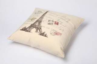 18.3 45cm 1 Canvas Cushion Covers French Style Eiffel Tower 17 