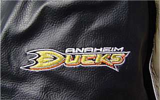 NEW! Anaheim Ducks Faux Leather Zip up NHL Jacket  