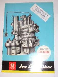 Vtg IVO Lola Ribar ILR Machine Catalog~JK 1250 Lathe  