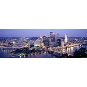  Pittsburgh Lit Up at Dusk, Allegheny County, Pennsylvania 