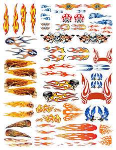 24 118 FLAME DECALS FOR DIECAST & MODEL CARS & DIORAMAS  