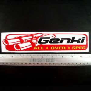 Genki All Over Spec Racing Car Decal Sticker 9x2 BK  