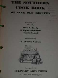 OLD DIXIE RECIPES Southern Cookbook 1939 First Edition  
