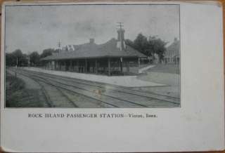 1905 PC: Rock Island Railroad Depot   Vinton, Iowa IA  