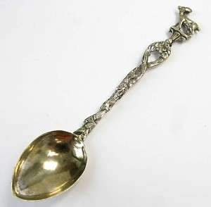 Vintage Souvenir Spoon Gold Toned Ibex Capri Italy    