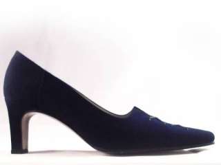 180 Woman Raphael Sarti #Tamara Navy Fabric Shoe 7.5  
