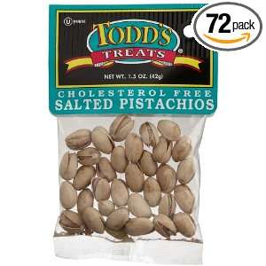 Todds Incorporated Cholesterol Free Salted Pistachios, 1.5 Ounce Bags 