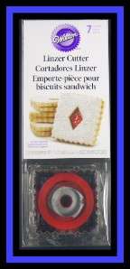 NEW! Wilton **LINZER BASIC SQUARE 7 pc** Cookie Cutter Set 0113  
