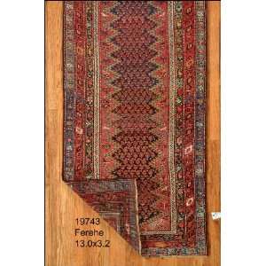  3x13 Hand Knotted Farahan Persian Rug   32x130