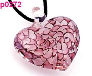 1pc heart lampwork glass bead pendant necklace p0272  