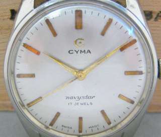 VINTAGE SWISS CYMA 18 Jewels Manual Mens Watch  