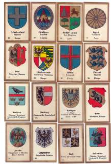 30 1930 Coats of Arms Cards JAPAN GREECE LIECHTENSTEIN  