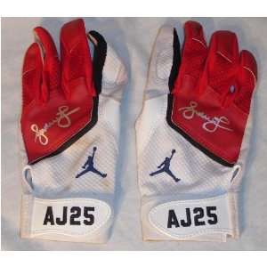  Andruw Jones Auto Game Used Batting Gloves Braves: Sports 