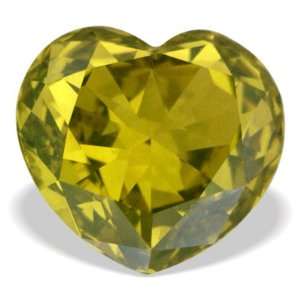    0.60 Ctw Canary Yellow Heart Shape Loose Real Diamond: Jewelry